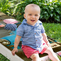 Blue Car - Cornhole Board Wrap - Set of 2