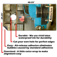 Blue Car - Cornhole Board Wrap - Set of 2