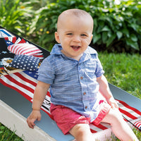 Eagle and Flag - Cornhole Board Wrap - Set of 2