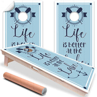 Better At The Lake - Cornhole Board Wrap - Set of 2