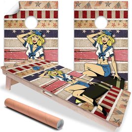 Sexy Sailor Americana - Cornhole Board Wrap - Set of 2