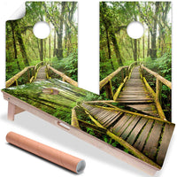 Misty Rainforest - Cornhole Board Wrap - Set of 2