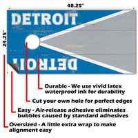 Detroit Football - Cornhole Board Wrap - Set of 2