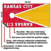 Kansas Football - Cornhole Board Wrap - Set of 2