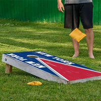 New York Blue Red Football - Cornhole Board Wrap - Set of 2