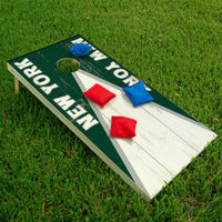 New York Green White Football - Cornhole Board Wrap - Set of 2