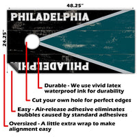 Philadelphia Football - Cornhole Board Wrap - Set of 2