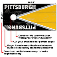 Pittsburgh Football - Cornhole Board Wrap - Set of 2