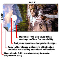 Scenic Mountain - Cornhole Board Wrap - Set of 2