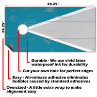 Teal Triangle - Cornhole Board Wrap - Set of 2