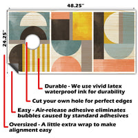 Geometric Abstract - Cornhole Board Wrap - Set of 2