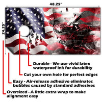 American Flag Military - Cornhole Board Wrap - Set of 2