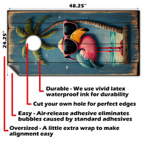 Life's a Beach Flamingo - Cornhole Board Wrap - Set of 2