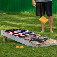 American Flag Military - Cornhole Board Wrap - Set of 2