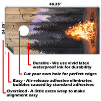 Campfire - Cornhole Board Wrap - Set of 2