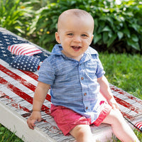 Cracked Wood Flag - Cornhole Board Wrap - Set of 2