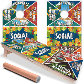 Drinking Game Ver 2 - Cornhole Board Wrap - Set of 2
