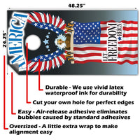 Eagle and Flag - Cornhole Board Wrap - Set of 2