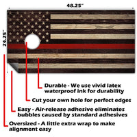 Fire Fighter Support - Cornhole Board Wrap - Set of 2