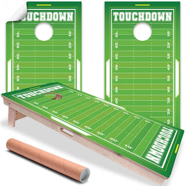 Football Field - Cornhole Board Wrap - Set of 2