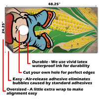 (Kiss My Ass) - Cornhole Board Wrap - Set of 2