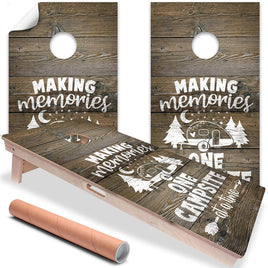 Making Memories at Camp - Cornhole Board Wrap - Set of 2
