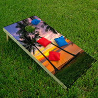 Palm Beach Sunset - Cornhole Board Wrap - Set of 2