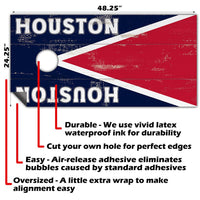Houston Football - Cornhole Board Wrap - Set of 2