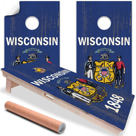 Wisconsin State - Cornhole Board Wrap - Set of 2