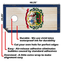 West Virginia State - Cornhole Board Wrap - Set of 2