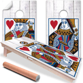 King and Queen of Hearts - Cornhole Board Wrap - Set of 2