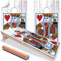 King of Hearts - Cornhole Board Wrap - Set of 2