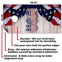 USA American Flag - Cornhole Board Wrap - Set of 2