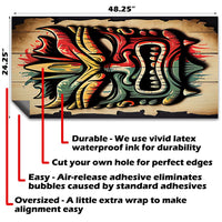 Tropical Tiki Masks - Cornhole Board Wrap - Set of 2