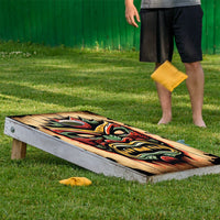 Tropical Tiki Masks - Cornhole Board Wrap - Set of 2