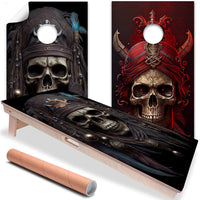 Ghost Pirates Skull - Cornhole Board Wrap - Set of 2