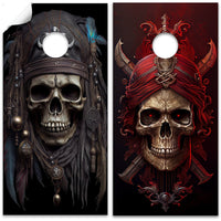 Ghost Pirates Skull - Cornhole Board Wrap - Set of 2