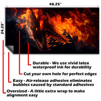 Dragons of Fire - Cornhole Board Wrap - Set of 2