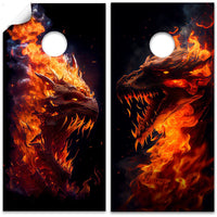 Dragons of Fire - Cornhole Board Wrap - Set of 2