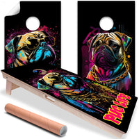 Pug Life - Cornhole Board Wrap - Set of 2