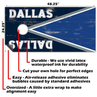 Dallas Football - Cornhole Board Wrap - Set of 2