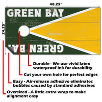 Green Bay Football - Cornhole Board Wrap - Set of 2