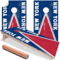 New York Blue Red Football - Cornhole Board Wrap - Set of 2