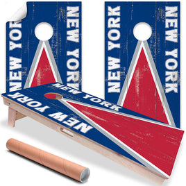New York Blue Red Football - Cornhole Board Wrap - Set of 2