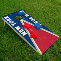New York Blue Red Football - Cornhole Board Wrap - Set of 2