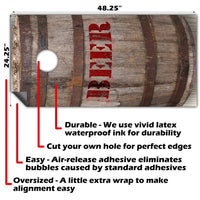 Beer Barrel - Cornhole Board Wrap - Set of 2