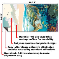 Sea Turtles in Ocean - Cornhole Board Wrap - Set of 2