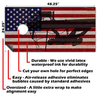 American Flag Electric Lineman - Cornhole Board Wrap - Set of 2