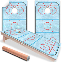 Hockey Rink - Cornhole Board Wrap - Set of 2