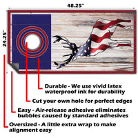Elk Hunting American Flag - Cornhole Board Wrap - Set of 2